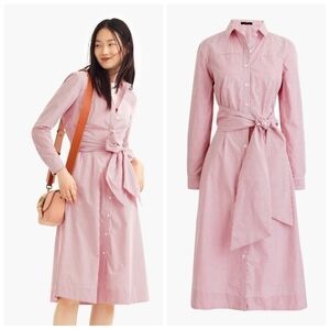 J.Crew Stripe Tie-Waist Shirtdress
